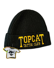Load image into Gallery viewer, Top Cat Sailors Beanie Black &amp; Yellow
