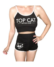 Load image into Gallery viewer, Top Cat Tattoo Club Girls Tank Top Orange
