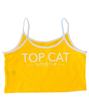 Load image into Gallery viewer, Top Cat Tattoo Club Girls Tank Top Yellow
